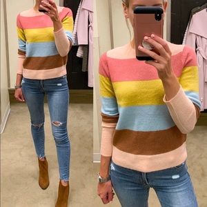 Halogen Colorblock Stripe Sweater